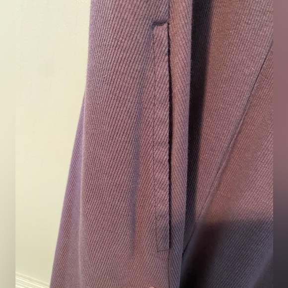 A New Day Dusty Purple Ribbed V-Neck A-Line Sleeveless Midi Pocket Dress Size L - Picture 3 of 4